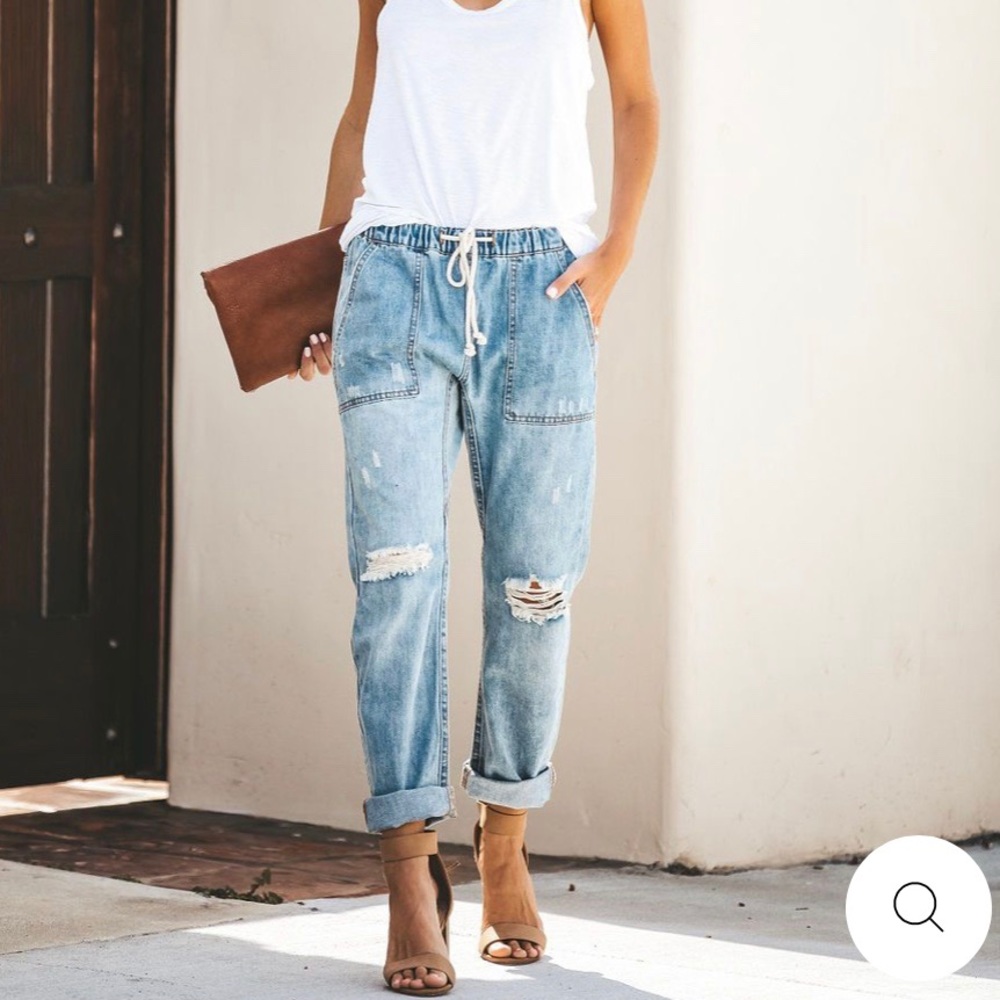 Gather ‘Round Distressed Joggers Vici Collection